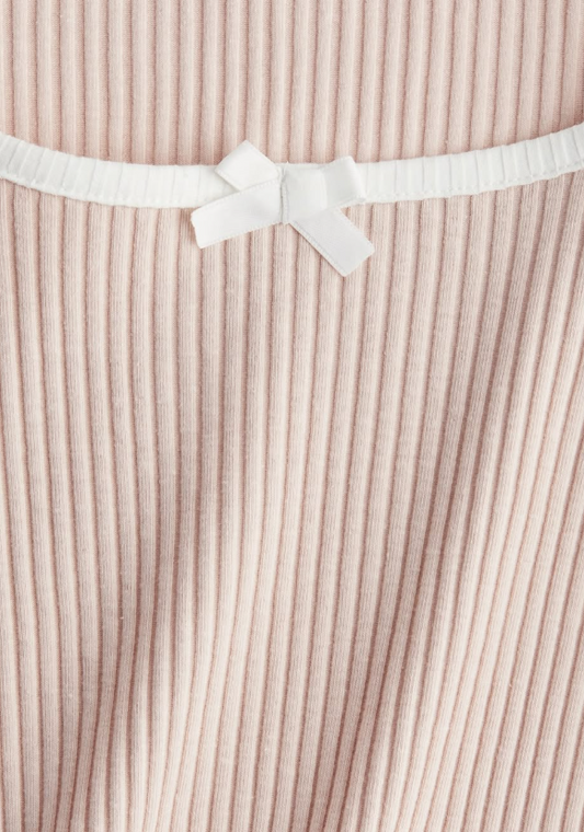 H&M - OVERLOCK-DETAIL RIBBED TOP