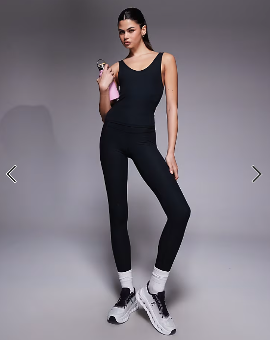 4505 soft touch rib vest with inner bra in black