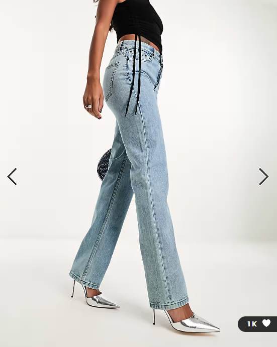 ASOS DESIGN mid rise straight jeans in vintage lightwash