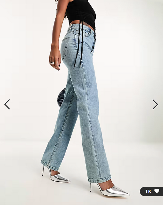 ASOS DESIGN mid rise straight jeans in vintage lightwash