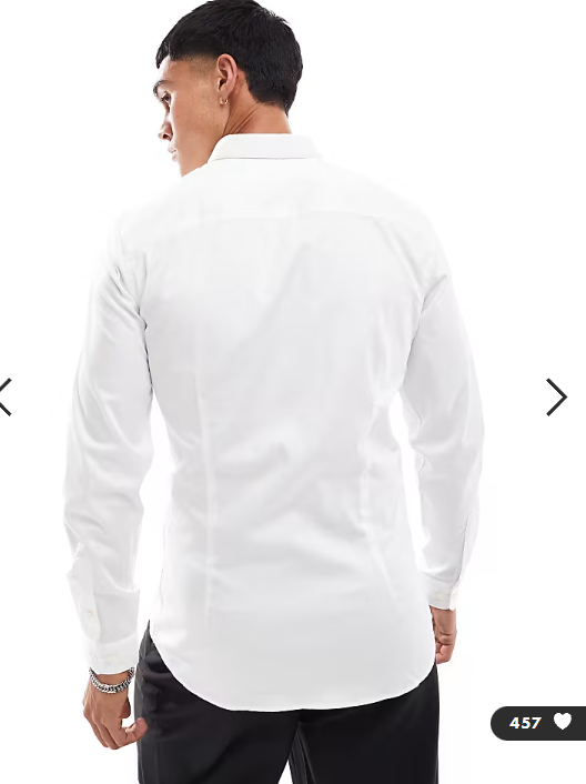 Jack & Jones Premium super slim fit stretch smart shirt in white
