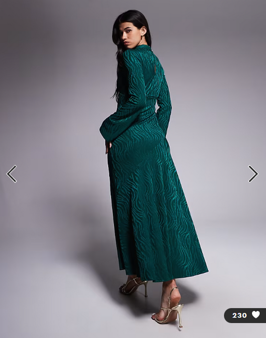 Daska high neck maxi dress in forest green