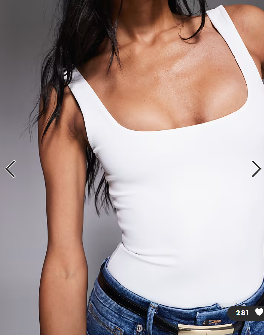 Good American sculpting modern tank bodysuit in white