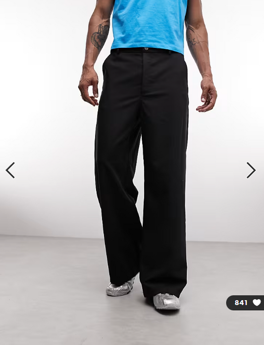 COLLUSION tailored relaxed trousers in black