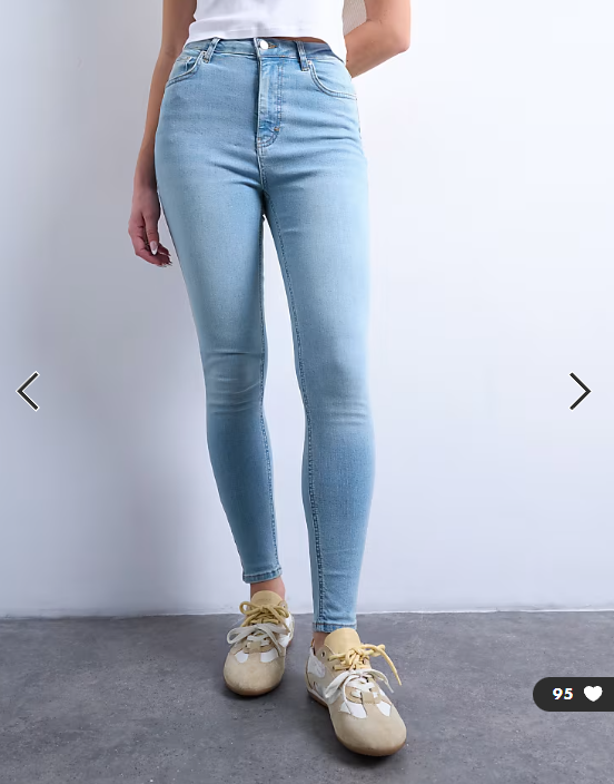 Topshop Hourglass Jamie skinny high rise jean in bleach