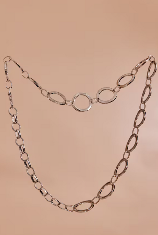 Silver Circle Chain Belt
