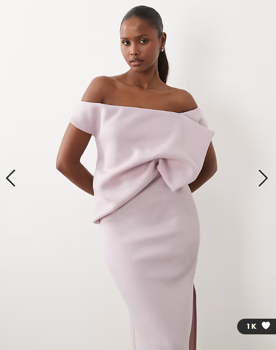 ASOS DESIGN scrunch drape midi dress in lilac scuba-style fabric