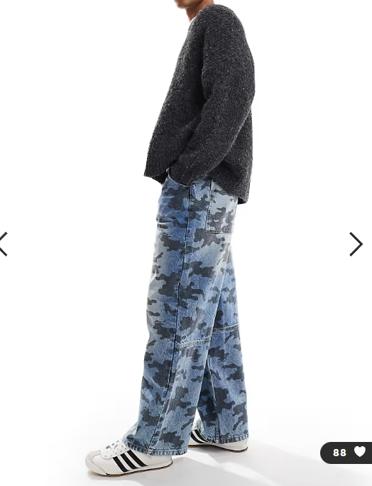 COLLUSION X007 xl baggy jeans in laser print camo
