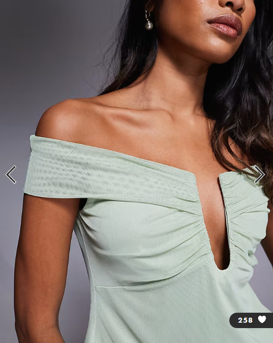 ASOS DESIGN mesh bar detail top with cut out waist in pastel green