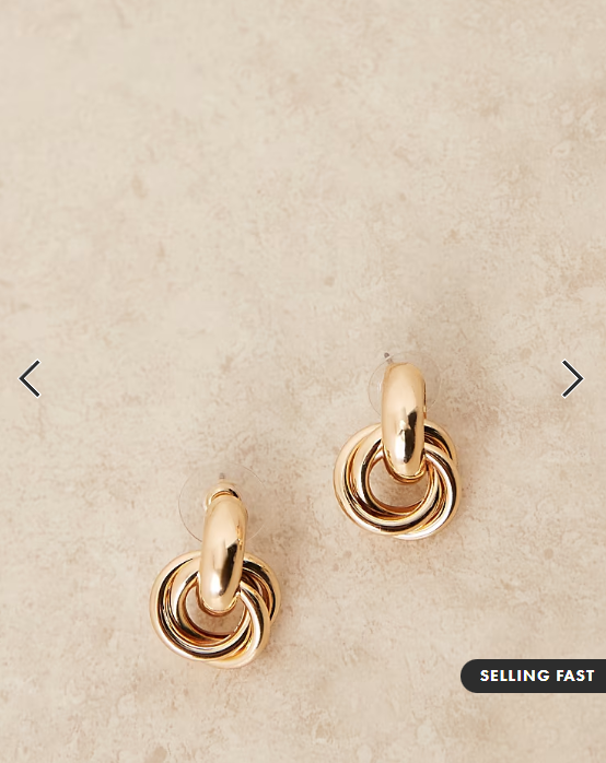 DesignB London knot doorknocker earrings gold