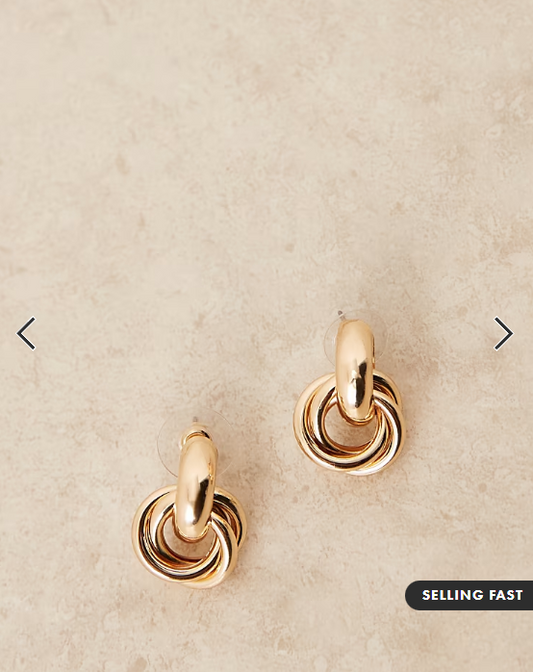 DesignB London knot doorknocker earrings gold