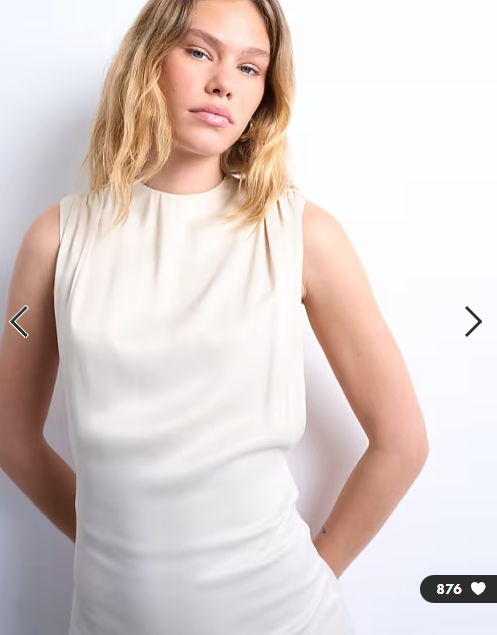 Topshop low armhole maxi occasion dress in oyster