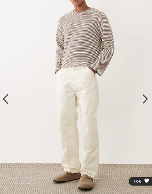Jack & Jones Alex baggy carpenter trouser in cream