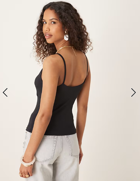 ASOS DESIGN polyamide bust cup cami top in black