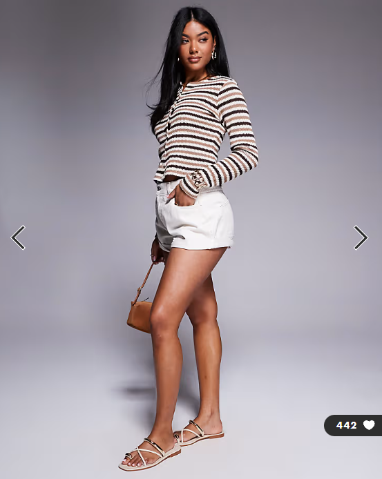 ASOS DESIGN knitted relaxed fit cardigan in brown stripe