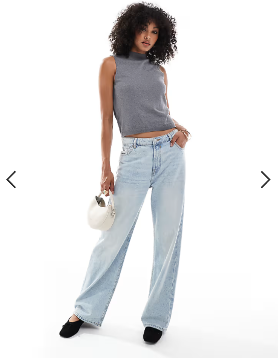 ASOS DESIGN fine knit tank in grey