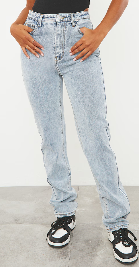 Light Wash Long Leg Straight Jeans