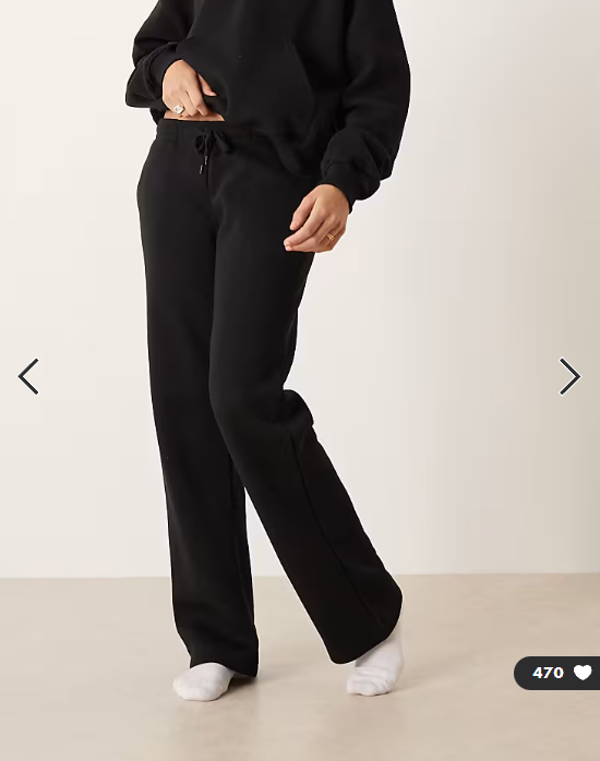 Gina Tricot co-ord loose fit straight leg joggers in black