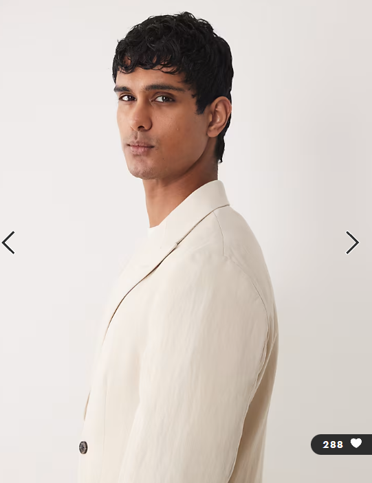 ASOS DESIGN double breasted regular suit blazer in cream