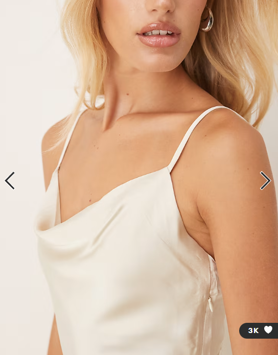 Vila satin cowl neck cami maxi dress in cream