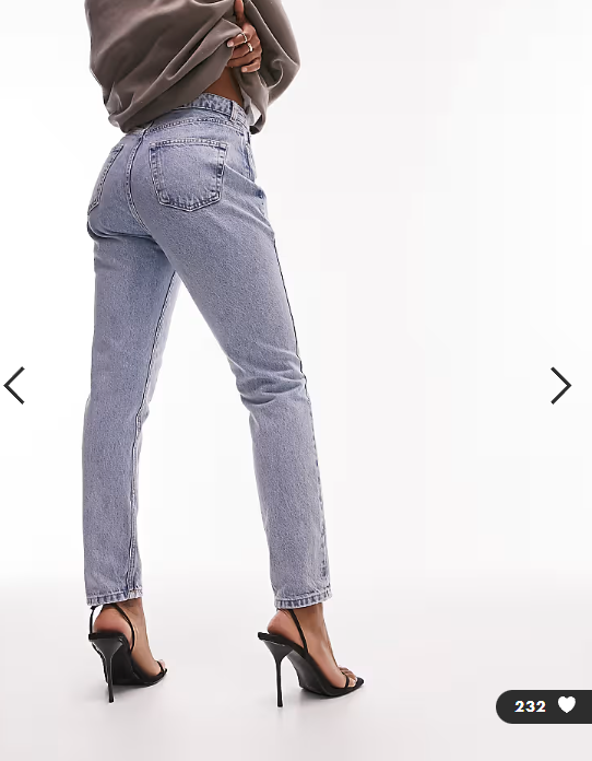 Topshop Hourglass Original Mom high rise jean in bleach