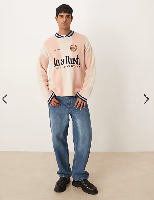 Prohibited overdrive knitted long sleeve jumper in pink