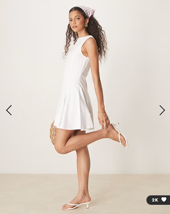 ASOS Design cotton sleeveless mini sundress in white