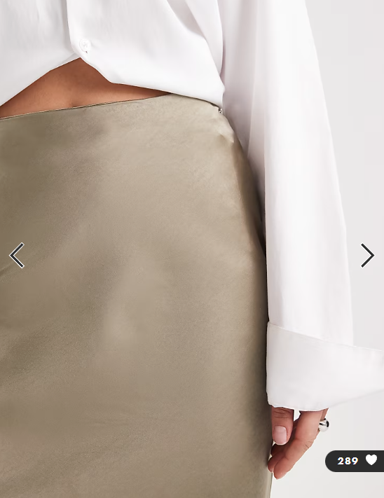 Asos - 4th & Reckless satin column maxi skirt in olive