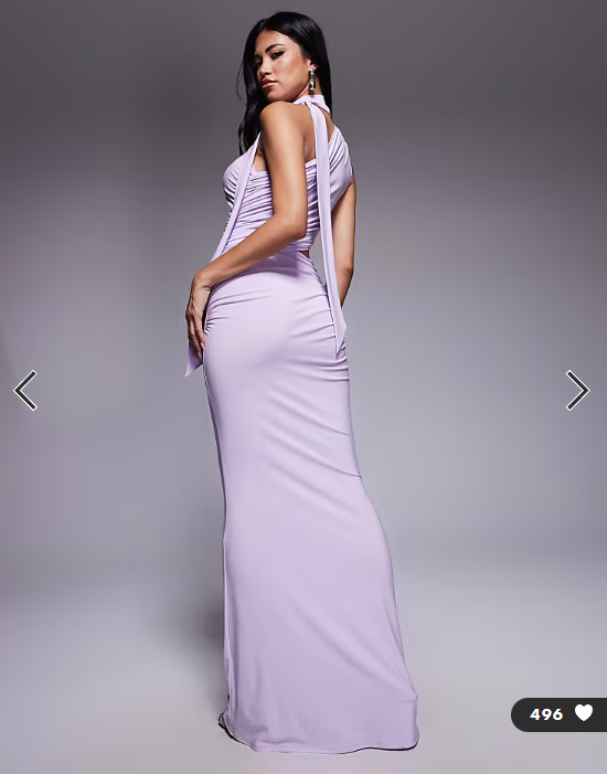 ASOS DESIGN sleeveless high neck maxi dress in lilac