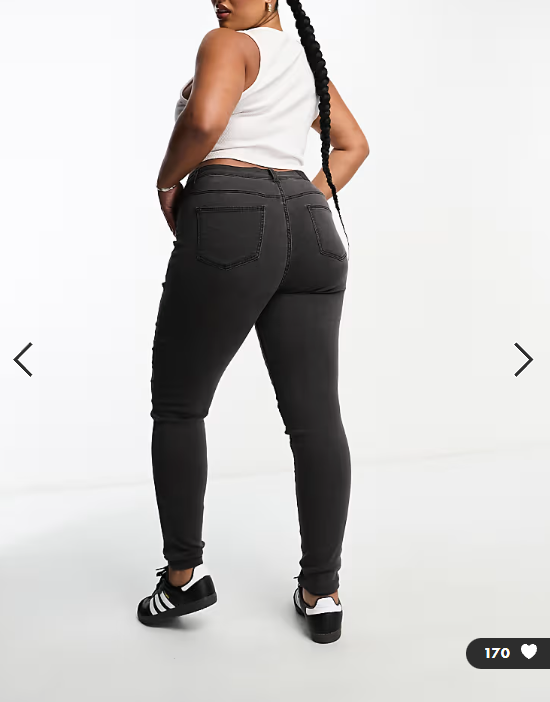 Noisy May Curve high waisted skinny jeans in grey