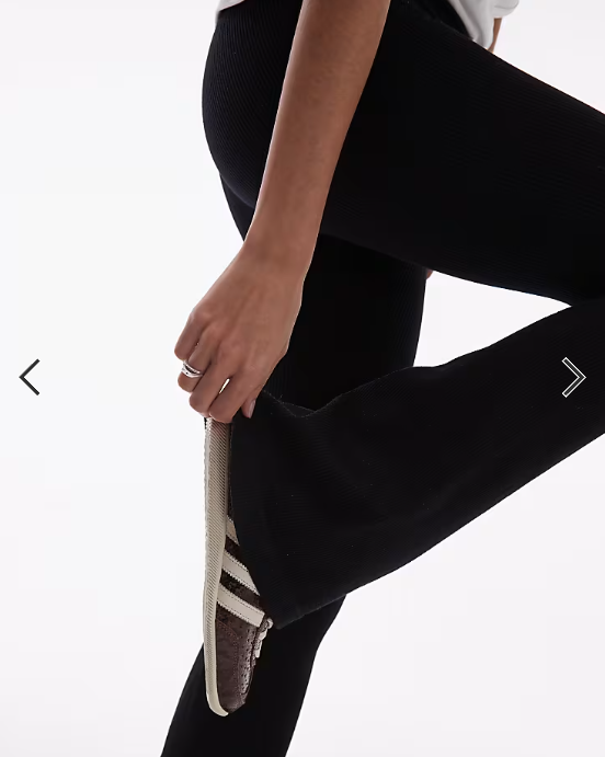ASOS DESIGN seamless ribbed flare legging in black