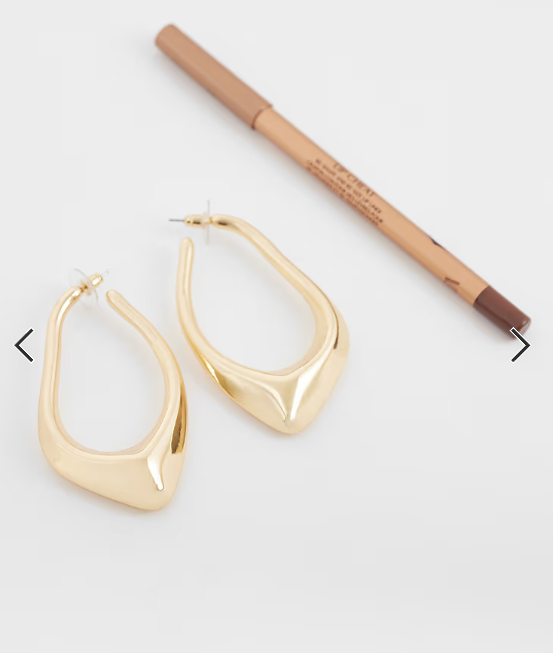 DesignB London statement irregular hoop earrings in gold