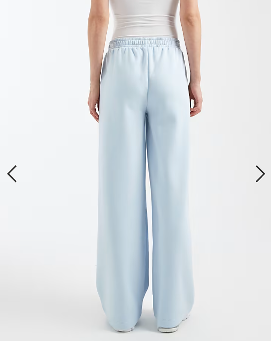 ASOS DESIGN wide leg brushback jogger in baby blue