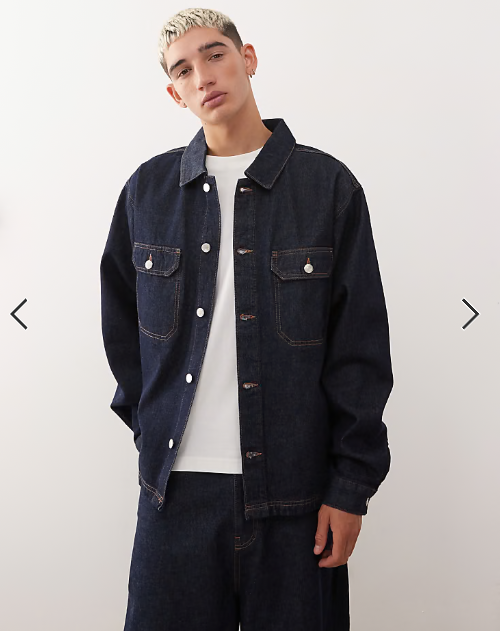 Reclaimed Vintage western denim shirt co-ord in indigo