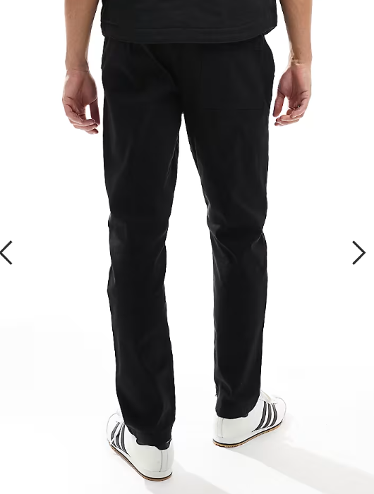 ASOS DESIGN tapered pull on trouser with elasticated waist in black