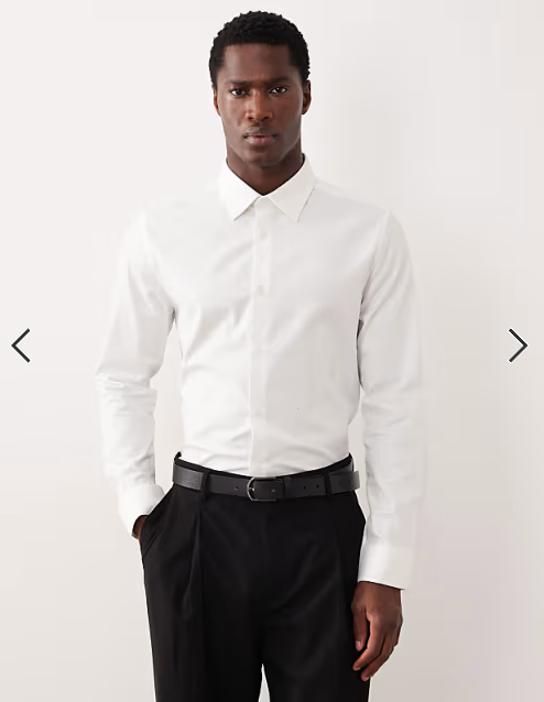 ASOS DESIGN slim fit easy iron smart twill shirt in white