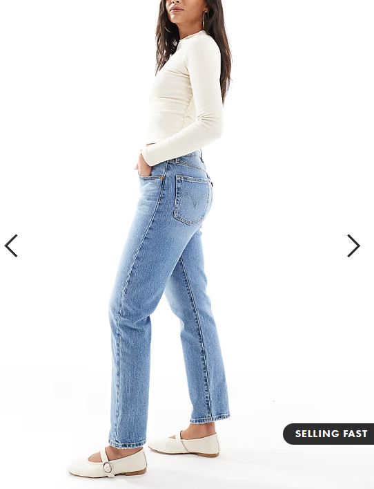 Levi's 501 straight jeans in mid blue