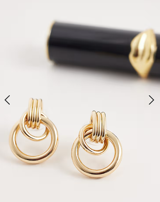 DesignB London vintage doorknocker earrings in gold