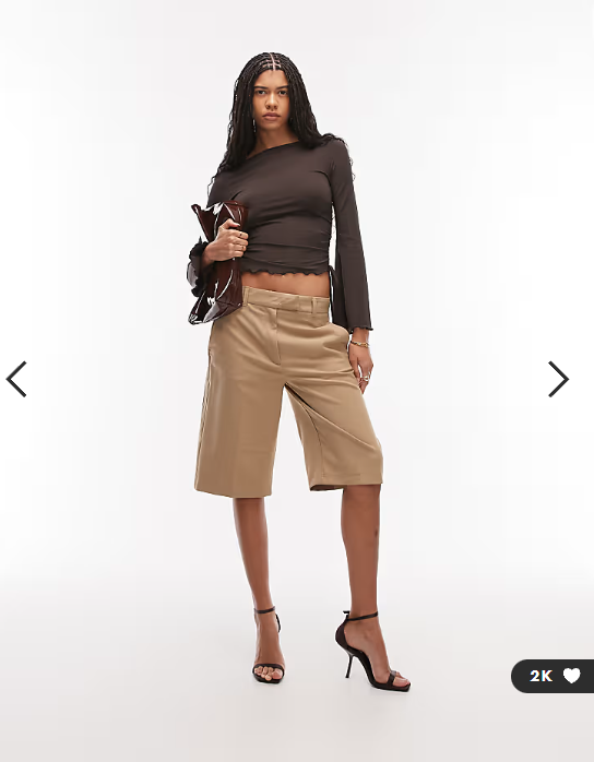 ASOS DESIGN drawstring detail top with flute sleeve in chocolate