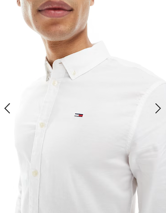 Tommy Jeans slim fit oxford shirt in white