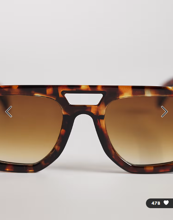 ASOS DESIGN angular aviator sunglasses in tort