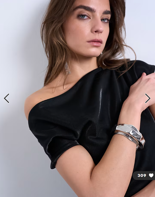 Topshop iridescent off shoulder maxi dress in black