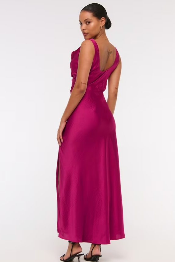 Cowl Neck Draped Maxi Dress