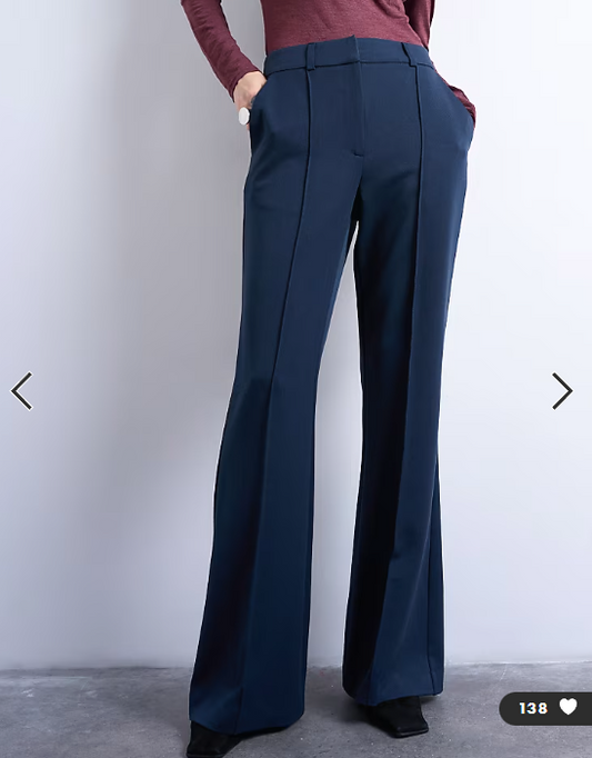 Topshop co ord tailored flare trouser in navy