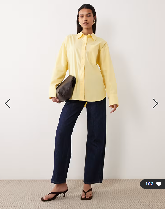 ASOS DESIGN classic cotton shirt in yellow