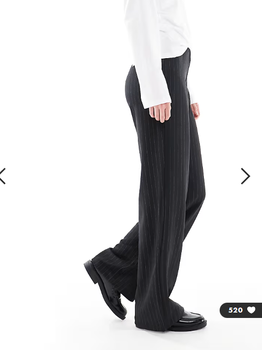 Vero Moda Tall wide leg trousers in charcoal pinstripe