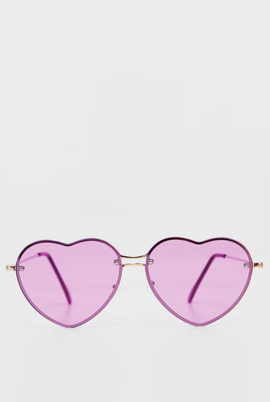 Purple Heart Shaped Sunglasses