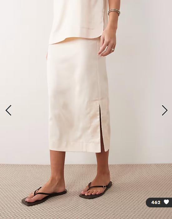 ASOS DESIGN co-ord pencil midi skirt in satin