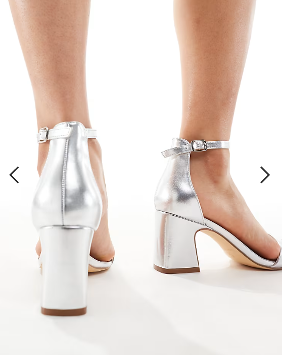 SEQWL Leal heeled sandals in silver matallic