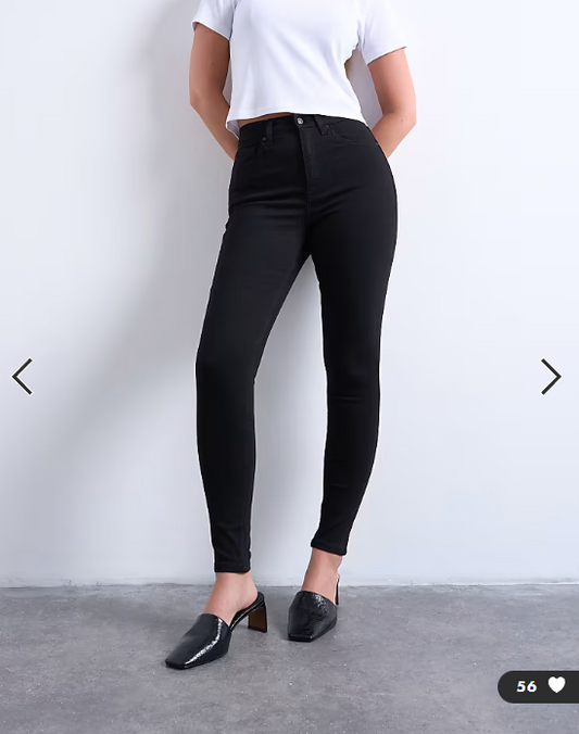 Topshop Hourglass Jamie high rise skinny jean in black